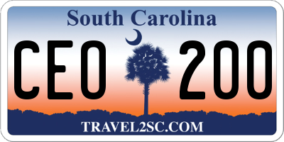 SC license plate CEO200
