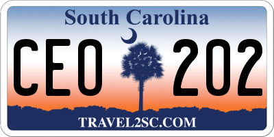 SC license plate CEO202