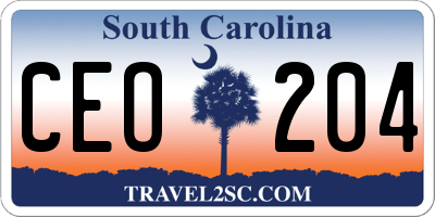 SC license plate CEO204