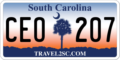 SC license plate CEO207