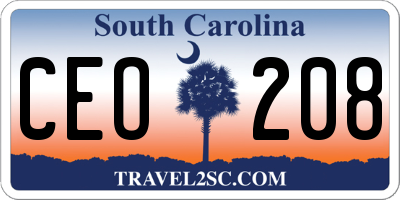 SC license plate CEO208