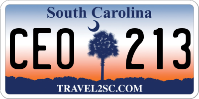 SC license plate CEO213