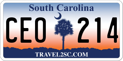 SC license plate CEO214