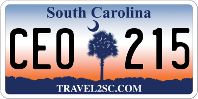 SC license plate CEO215