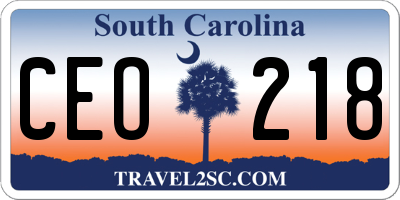 SC license plate CEO218