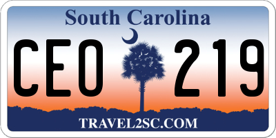 SC license plate CEO219