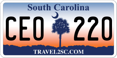 SC license plate CEO220