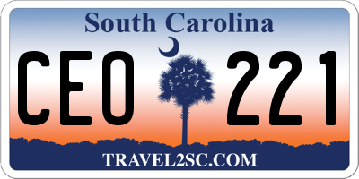 SC license plate CEO221