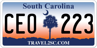 SC license plate CEO223