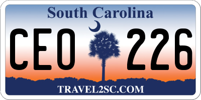 SC license plate CEO226