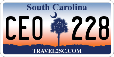 SC license plate CEO228
