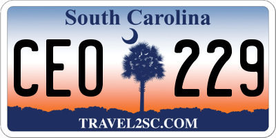 SC license plate CEO229