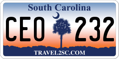 SC license plate CEO232