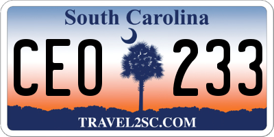 SC license plate CEO233
