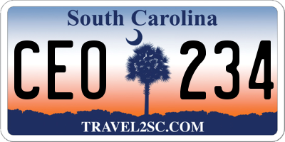 SC license plate CEO234
