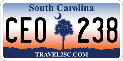 SC license plate CEO238