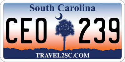 SC license plate CEO239