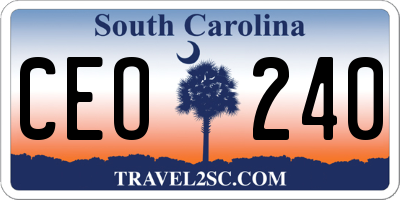 SC license plate CEO240