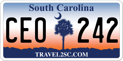 SC license plate CEO242