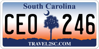 SC license plate CEO246