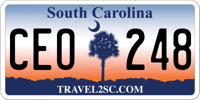 SC license plate CEO248