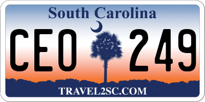 SC license plate CEO249