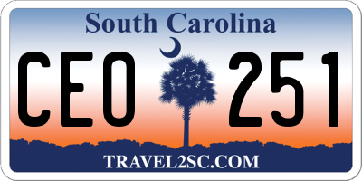 SC license plate CEO251