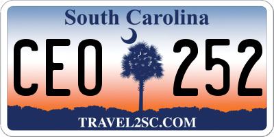 SC license plate CEO252