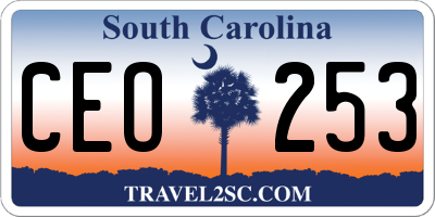 SC license plate CEO253