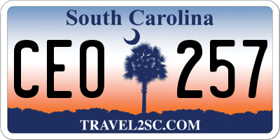 SC license plate CEO257