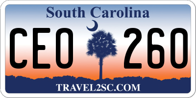 SC license plate CEO260