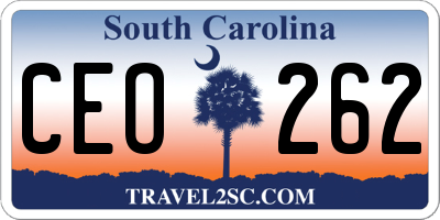 SC license plate CEO262
