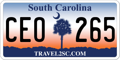SC license plate CEO265