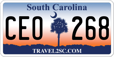 SC license plate CEO268