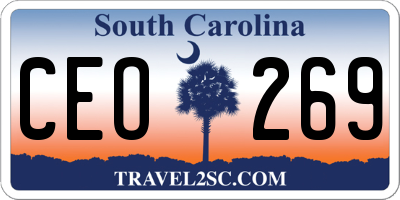 SC license plate CEO269