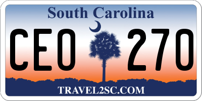 SC license plate CEO270