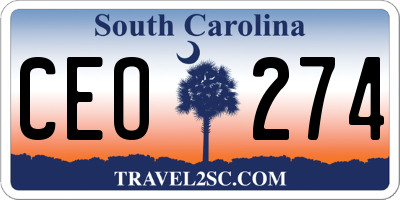 SC license plate CEO274