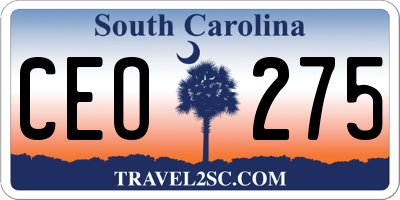 SC license plate CEO275