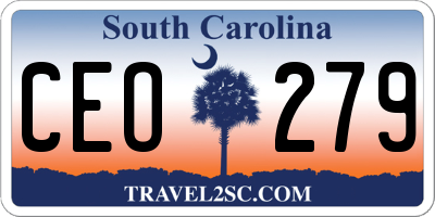 SC license plate CEO279