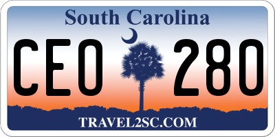 SC license plate CEO280