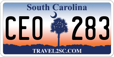 SC license plate CEO283
