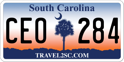 SC license plate CEO284