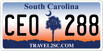 SC license plate CEO288