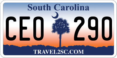 SC license plate CEO290