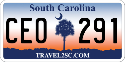 SC license plate CEO291