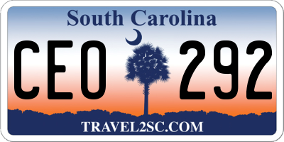 SC license plate CEO292