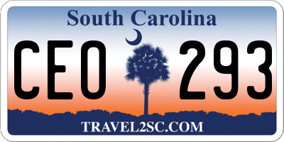 SC license plate CEO293