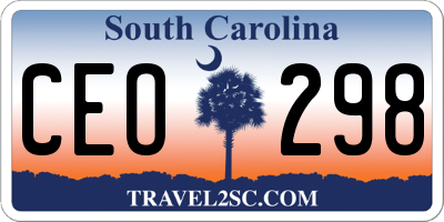 SC license plate CEO298