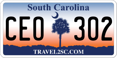 SC license plate CEO302