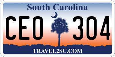 SC license plate CEO304